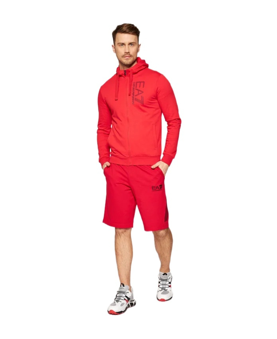 Ea7 Logo And Hat Casual Jacket In Red