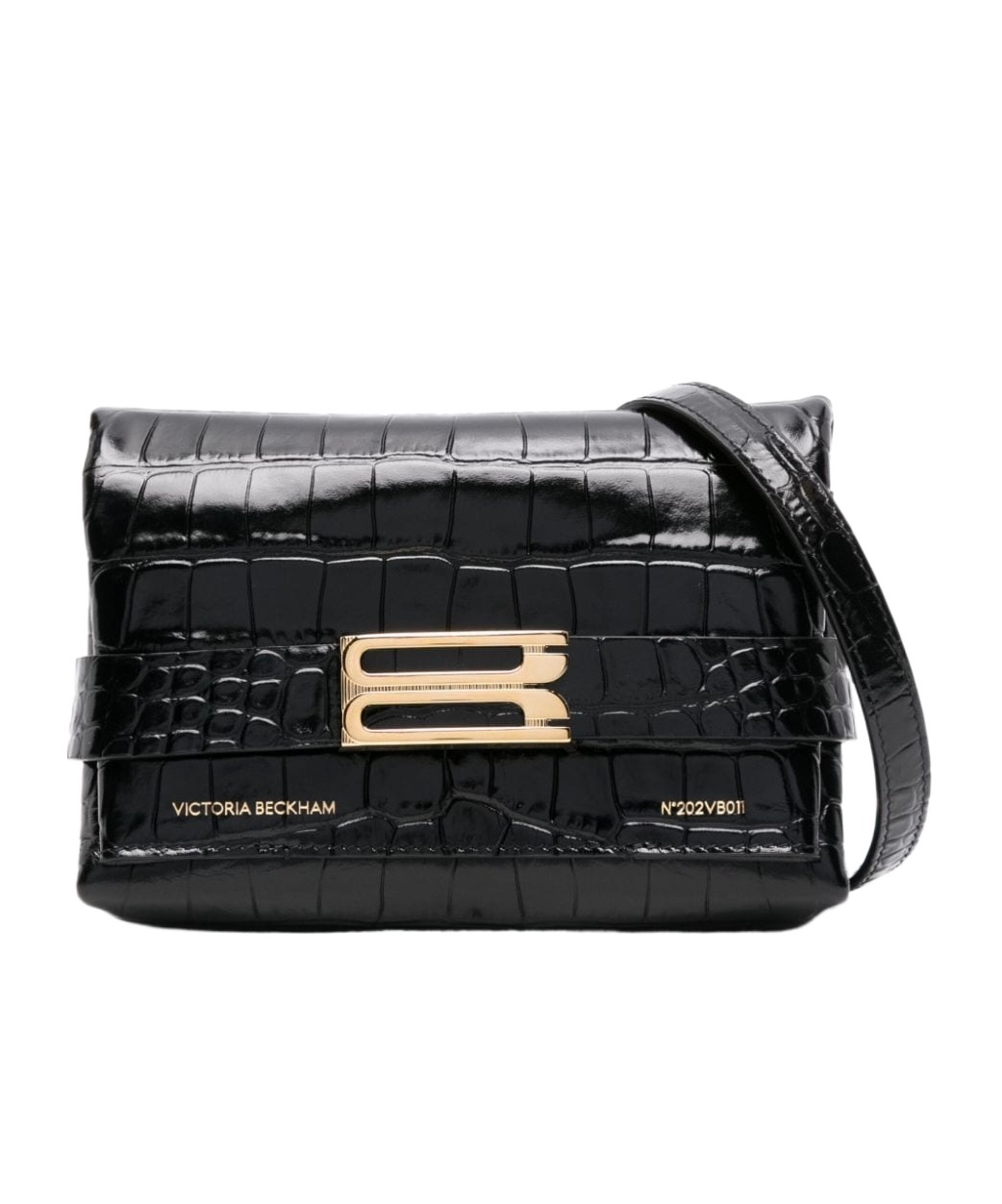 Victoria Beckham Frame Embossed Shoulder Bag In Black