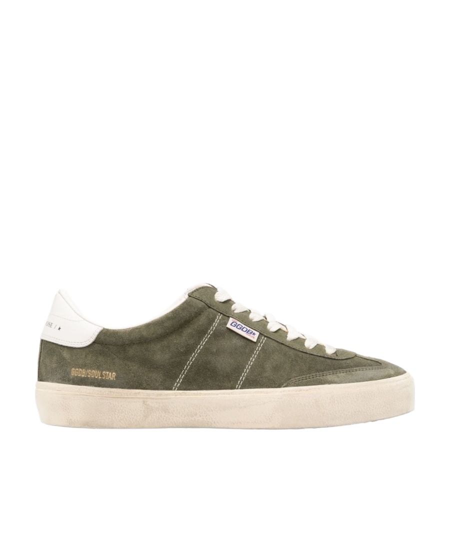 Golden Goose Low Top Sneakers In Calf Suede In Green