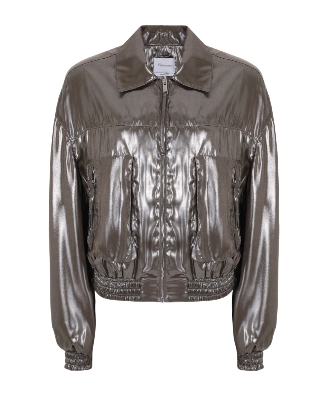Blumarine Long-sleeved Casual Jacket In Gray