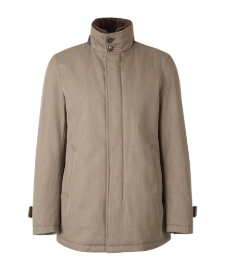 Herno Stand-up Collar Wool Jacket In Nude