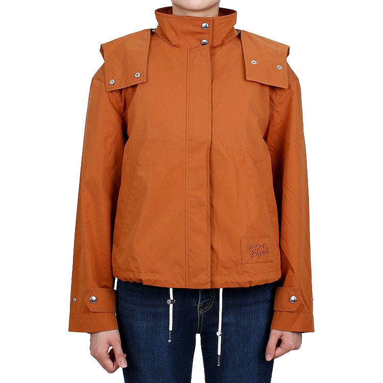 Maison Kitsuné Long-sleeved Hooded Jacket In Brown