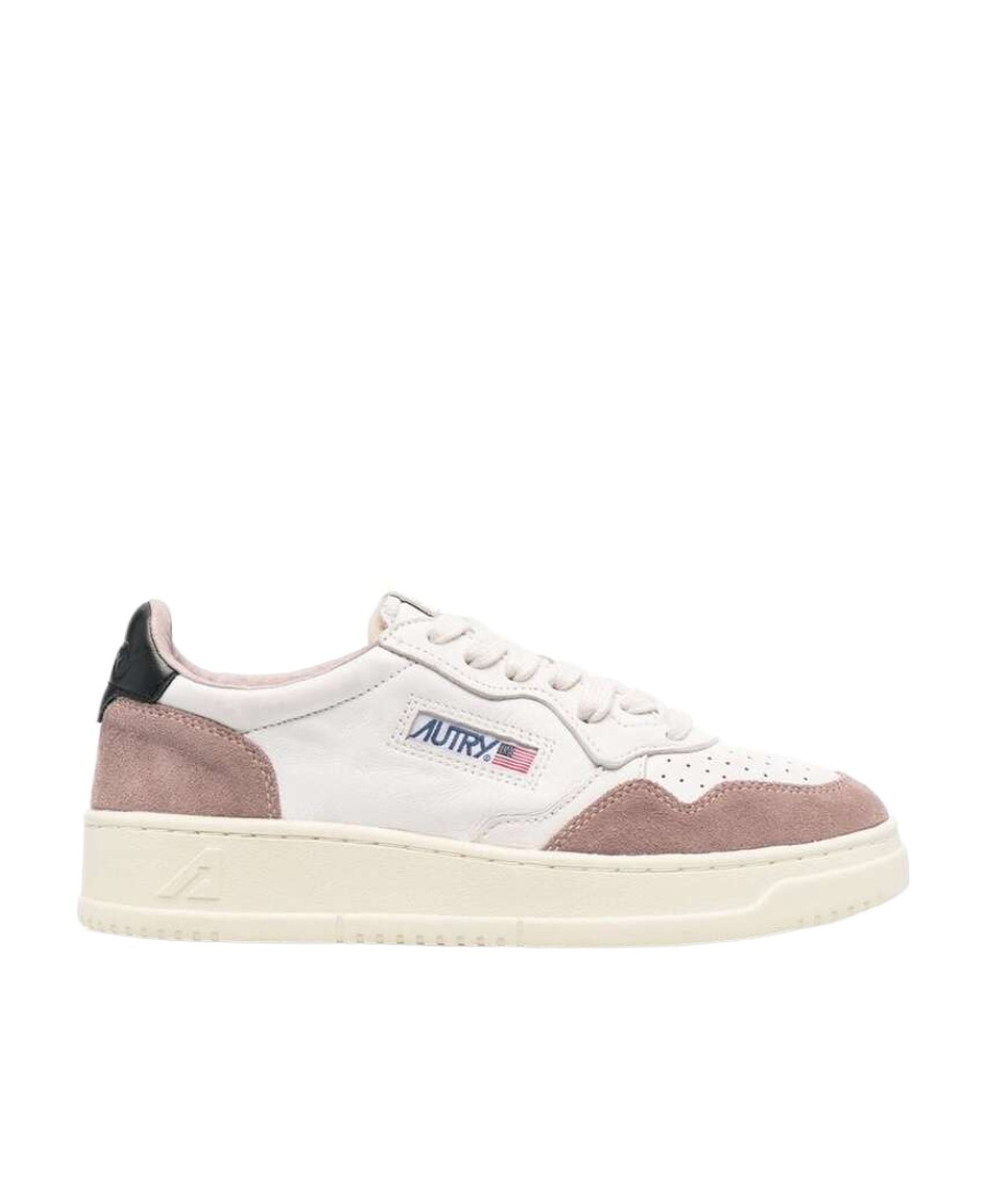 Shop Autry Panelled Perforated Leather Sneakers In White