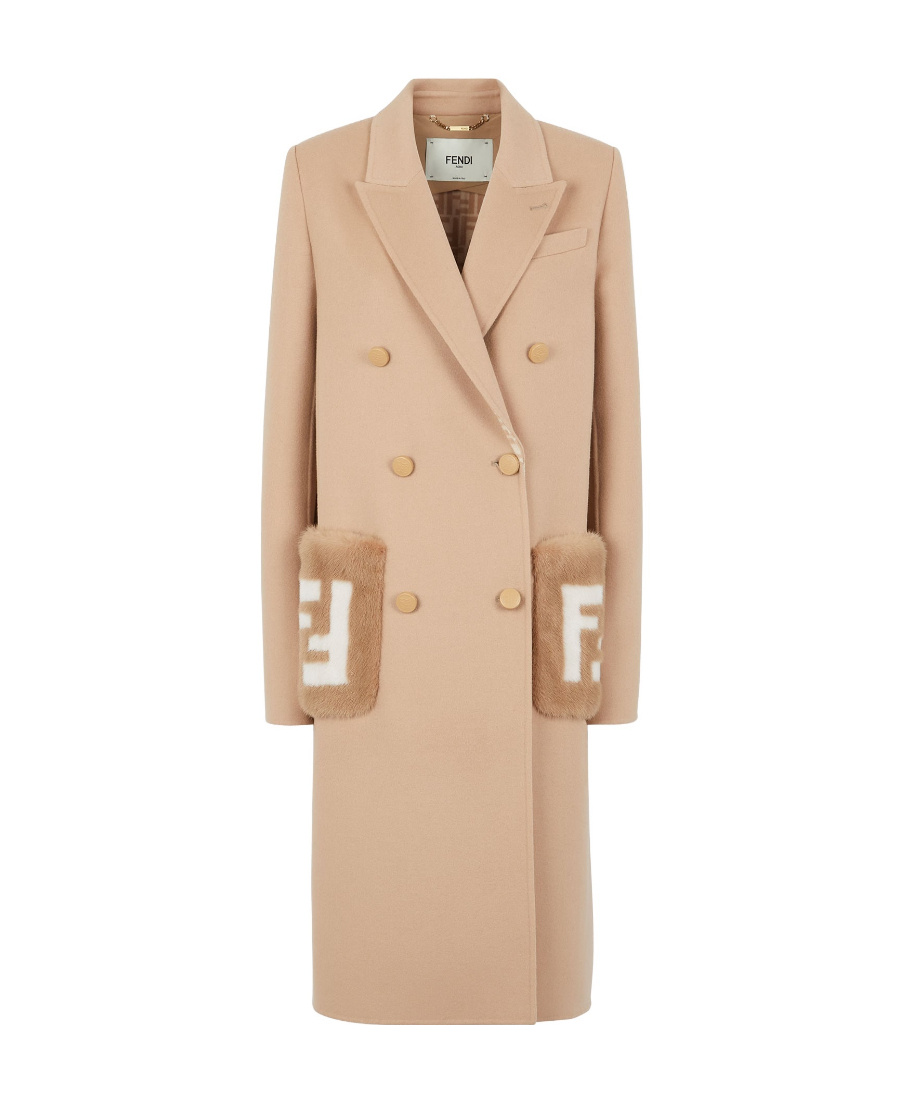FENDI 21aw double breasted コート Fendi Double-breasted Long Coat In Beige | ModeSens