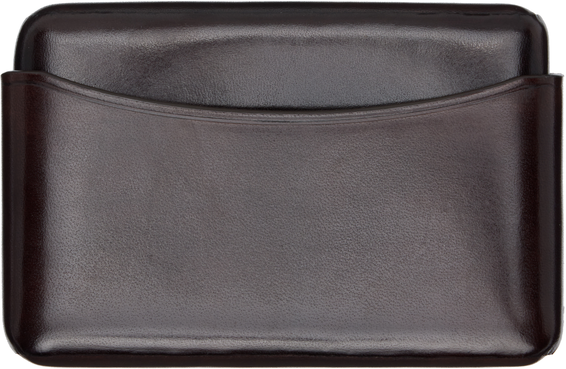 Lemaire Covered Polished Leather Cardholder In Brown