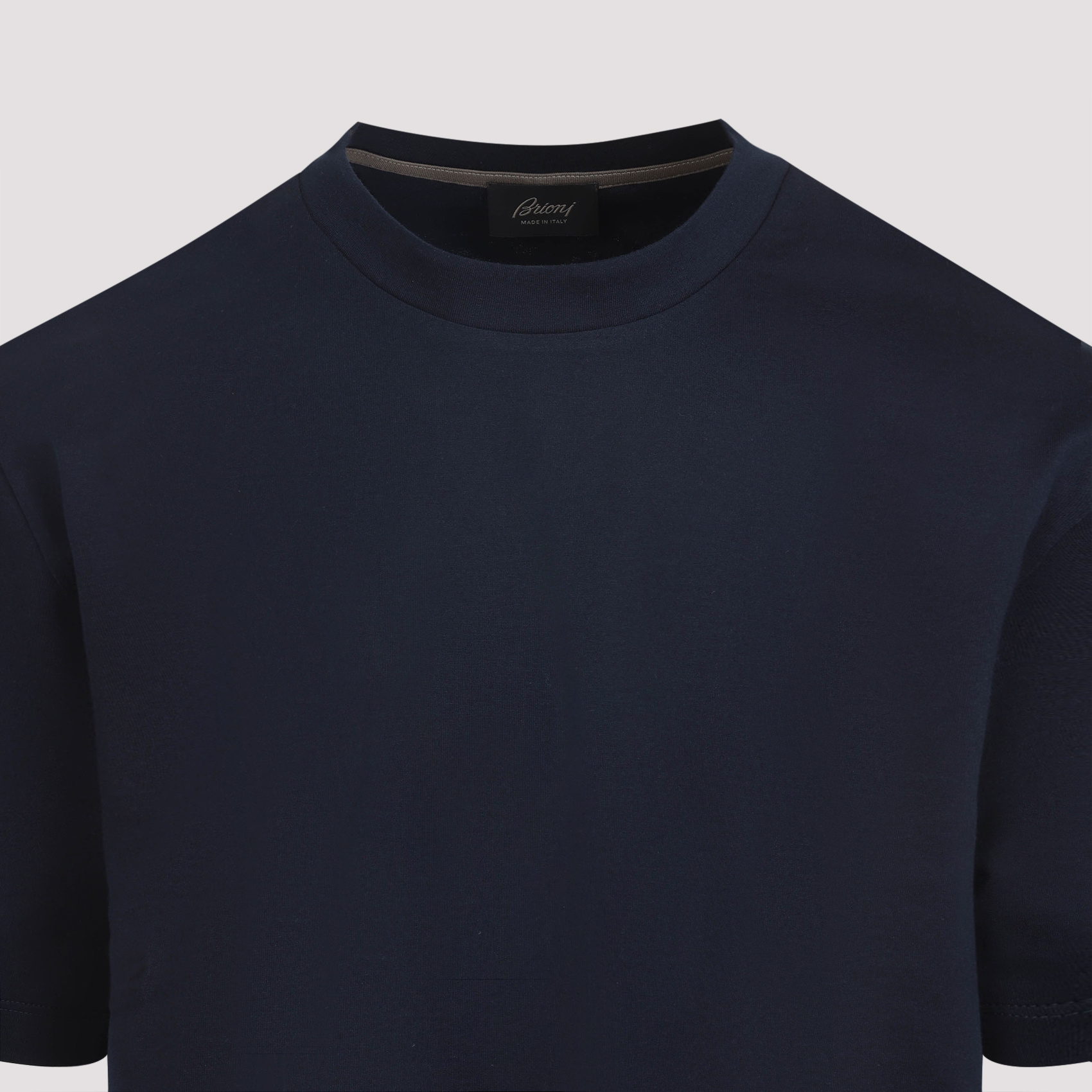 Brioni Cotton Jersey Crewneck T-shirt In Blue