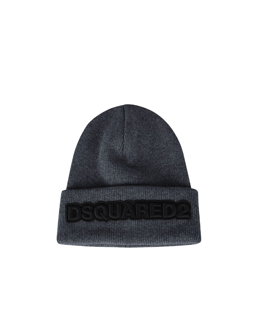 Dsquared2 Embroidered-logo Knitted Beanie In Black