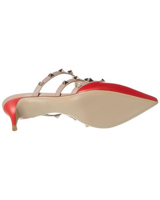 Valentino Rivet Muller High-heeled Sandals In Nude