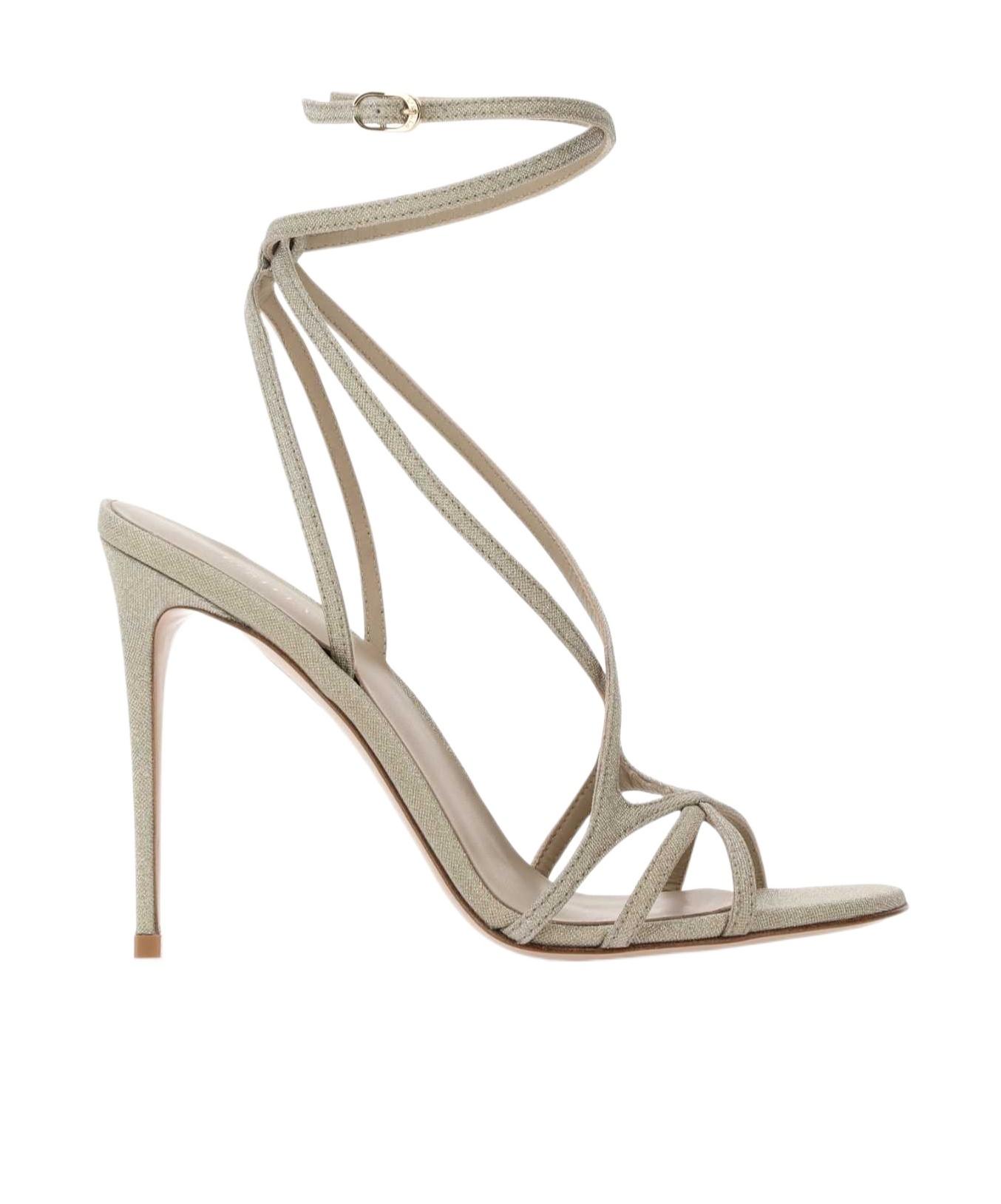 Le Silla Metallic Strap-wrap Sandals In Nude