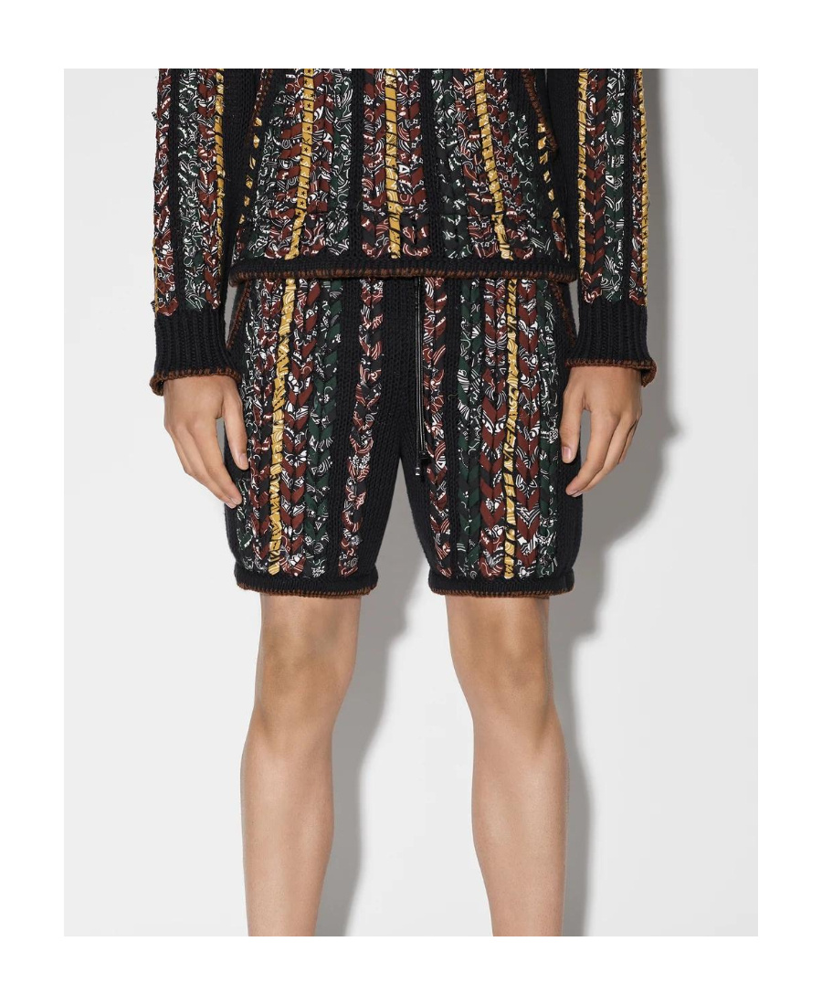 Amiri Braided Bandana Shorts In Black