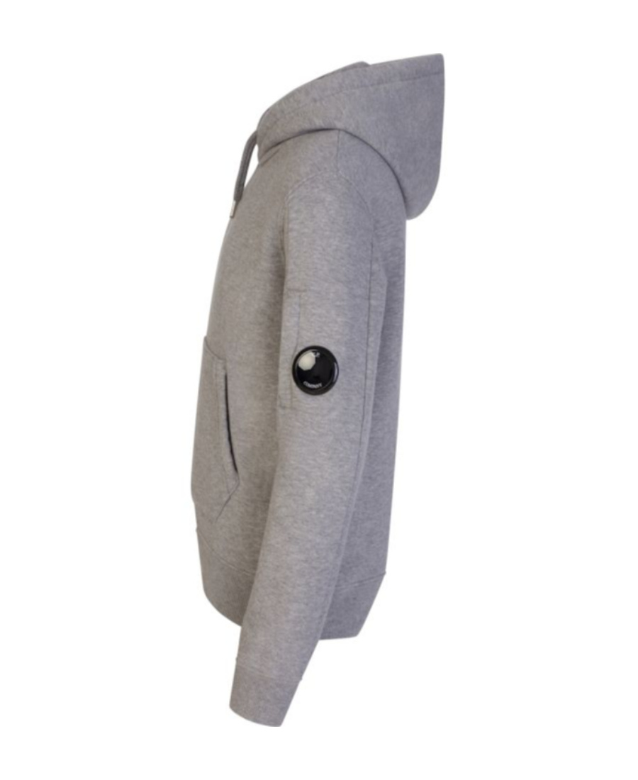 C.p. Company Logo Logo Hooded Sweater In Gray