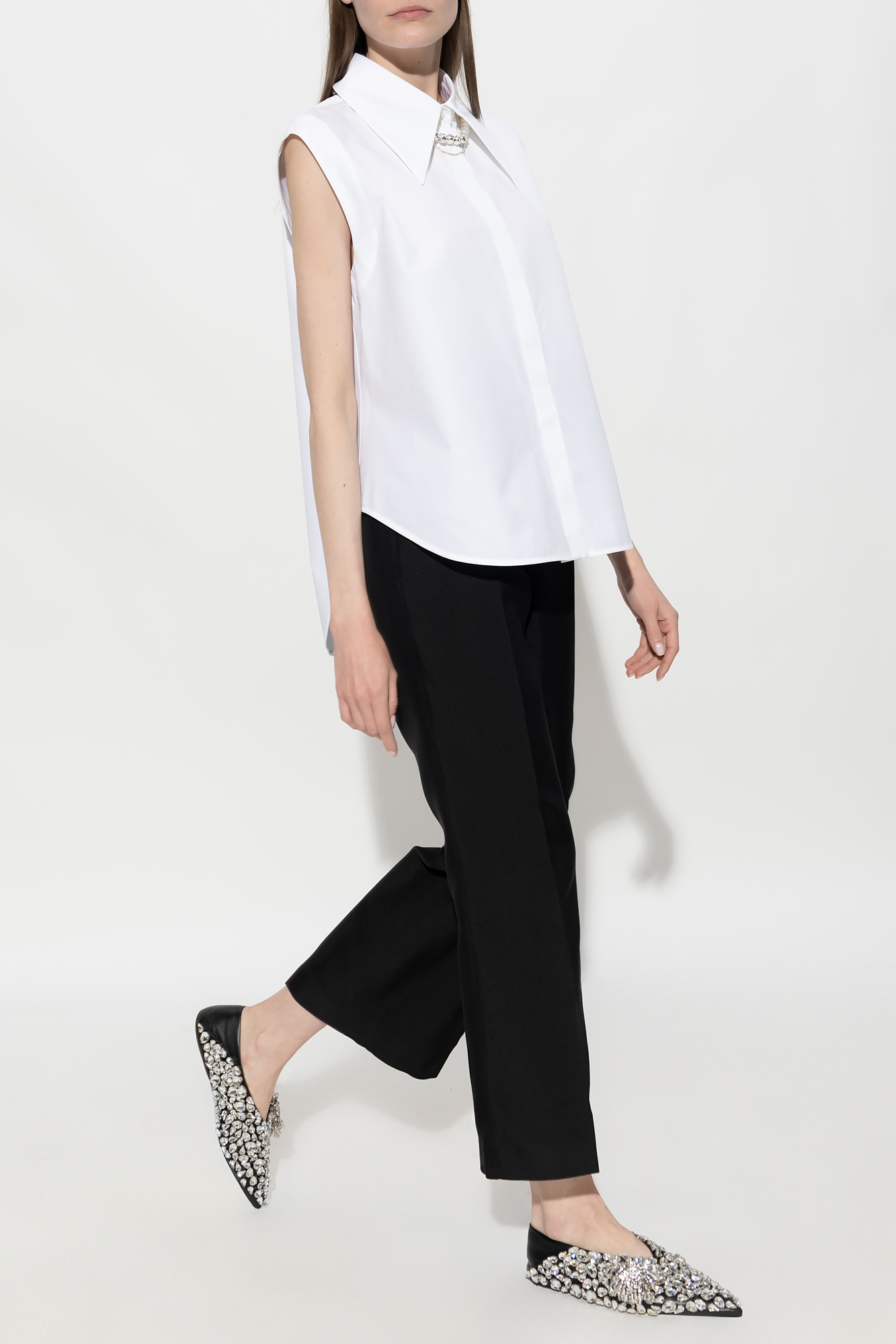 Jil Sander Flared-leg Tailored Trousers In Black