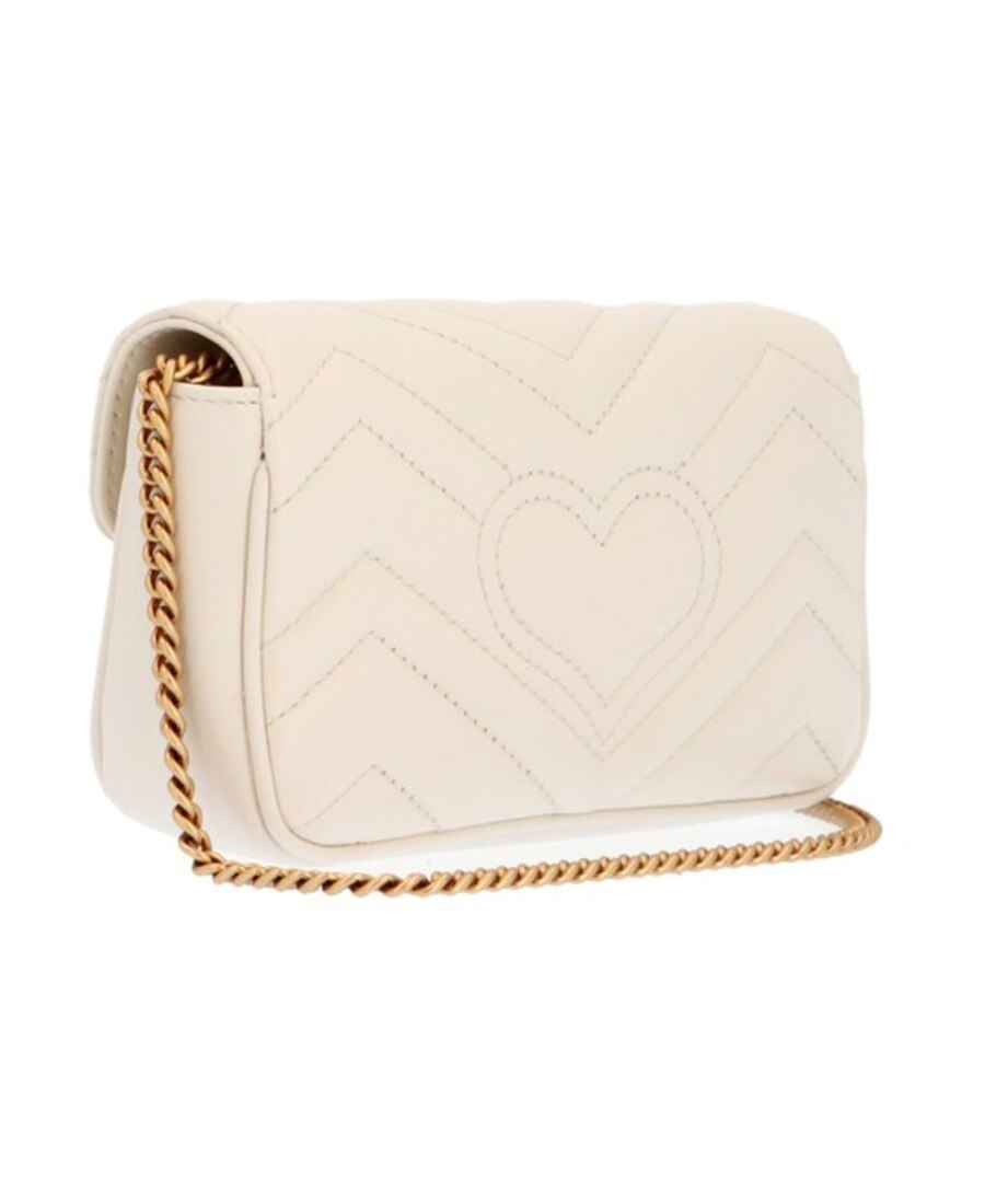 Gucci Gg Marmont Super Mini Matelasse Leather Shoulder Bag In White