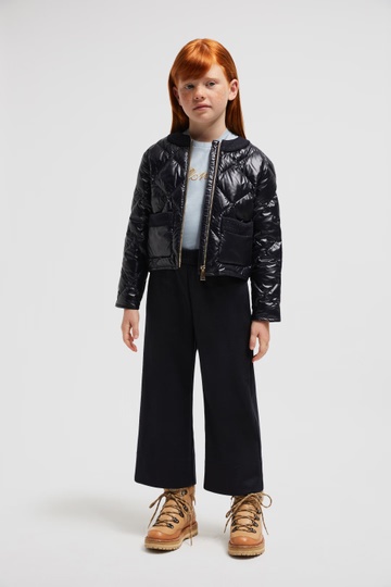 Moncler Enfant Logo Patch Joggers In Black