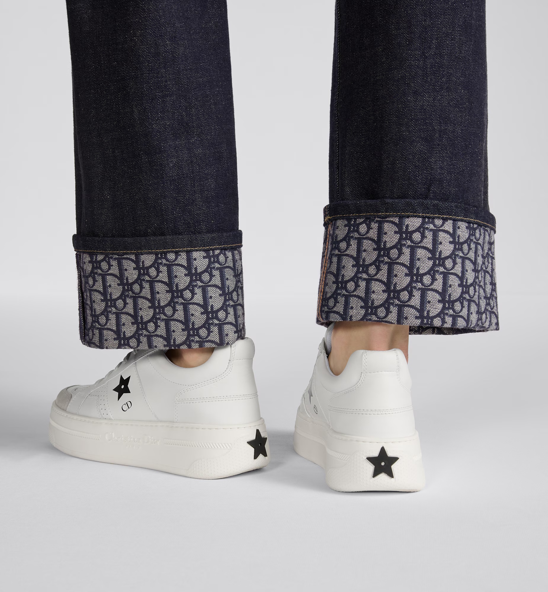 Dior Star Platform Sneakers In White