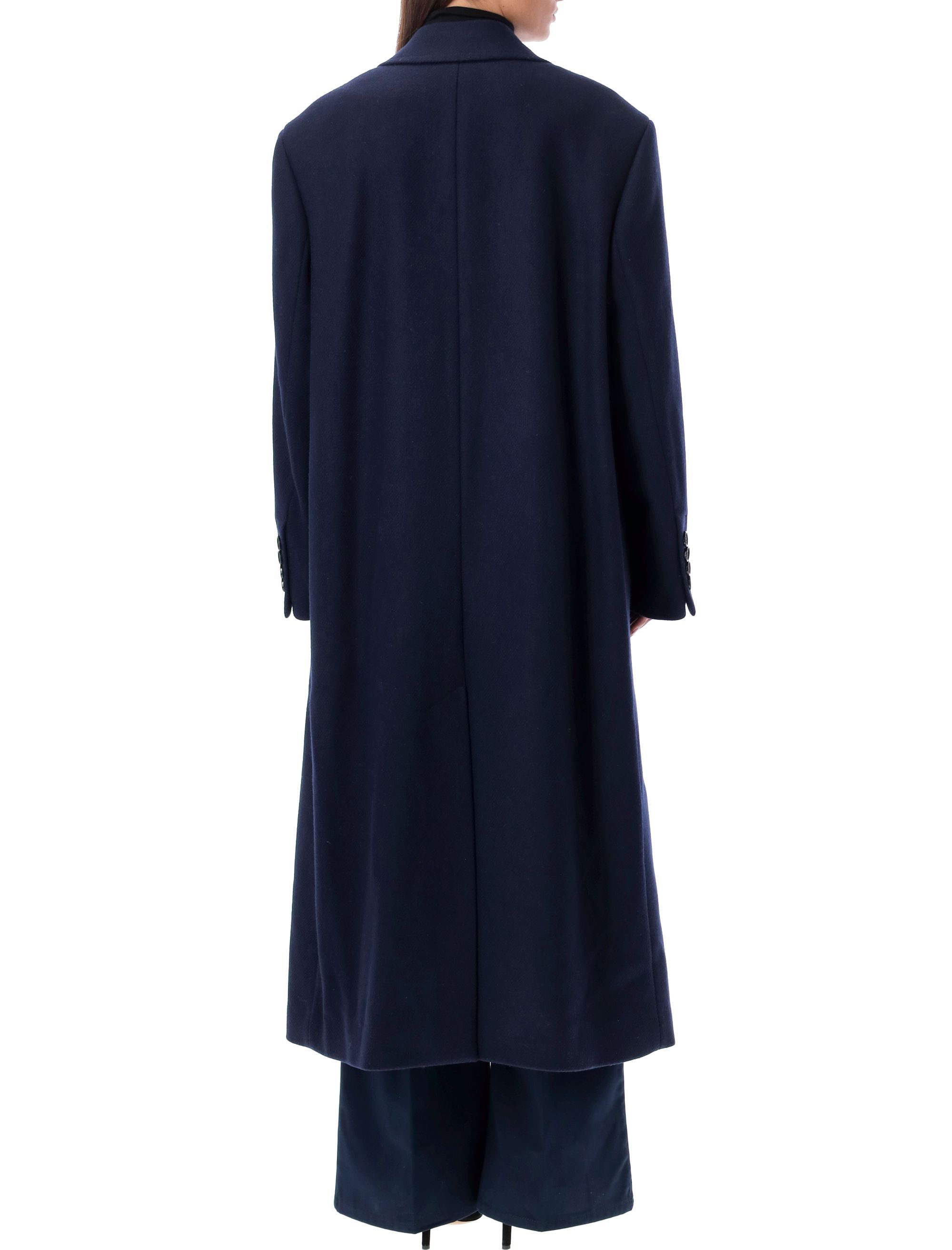 Ami Alexandre Mattiussi Ami Double-breasted Long Coat In Black