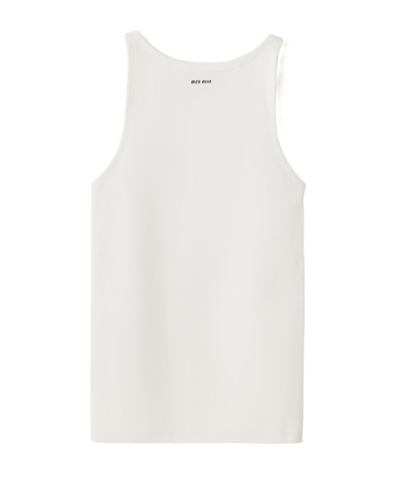 Miu Miu Cotton Knit Tank Top In White