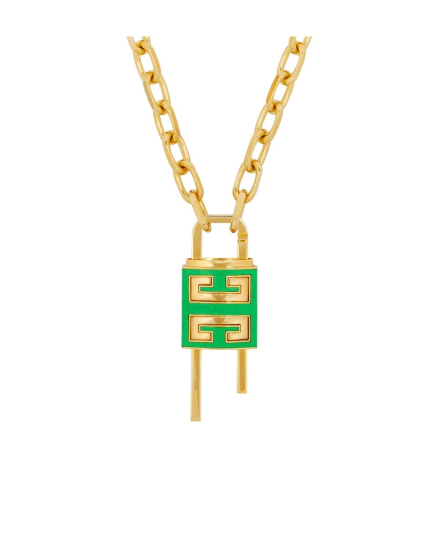 Givenchy 4g Metal Padlock Necklace In Yellow