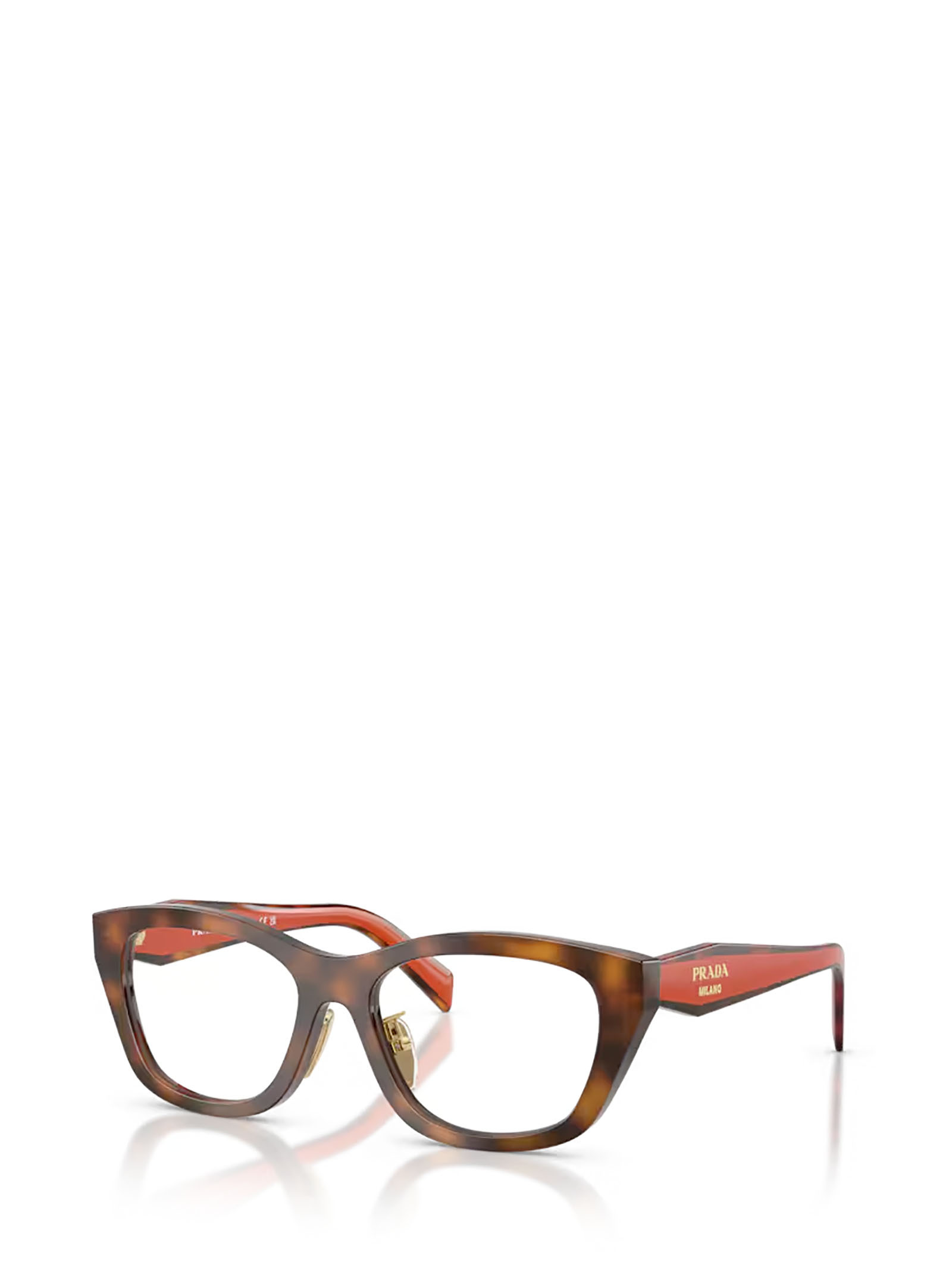 Prada Geometric Frame Glasses In Brown