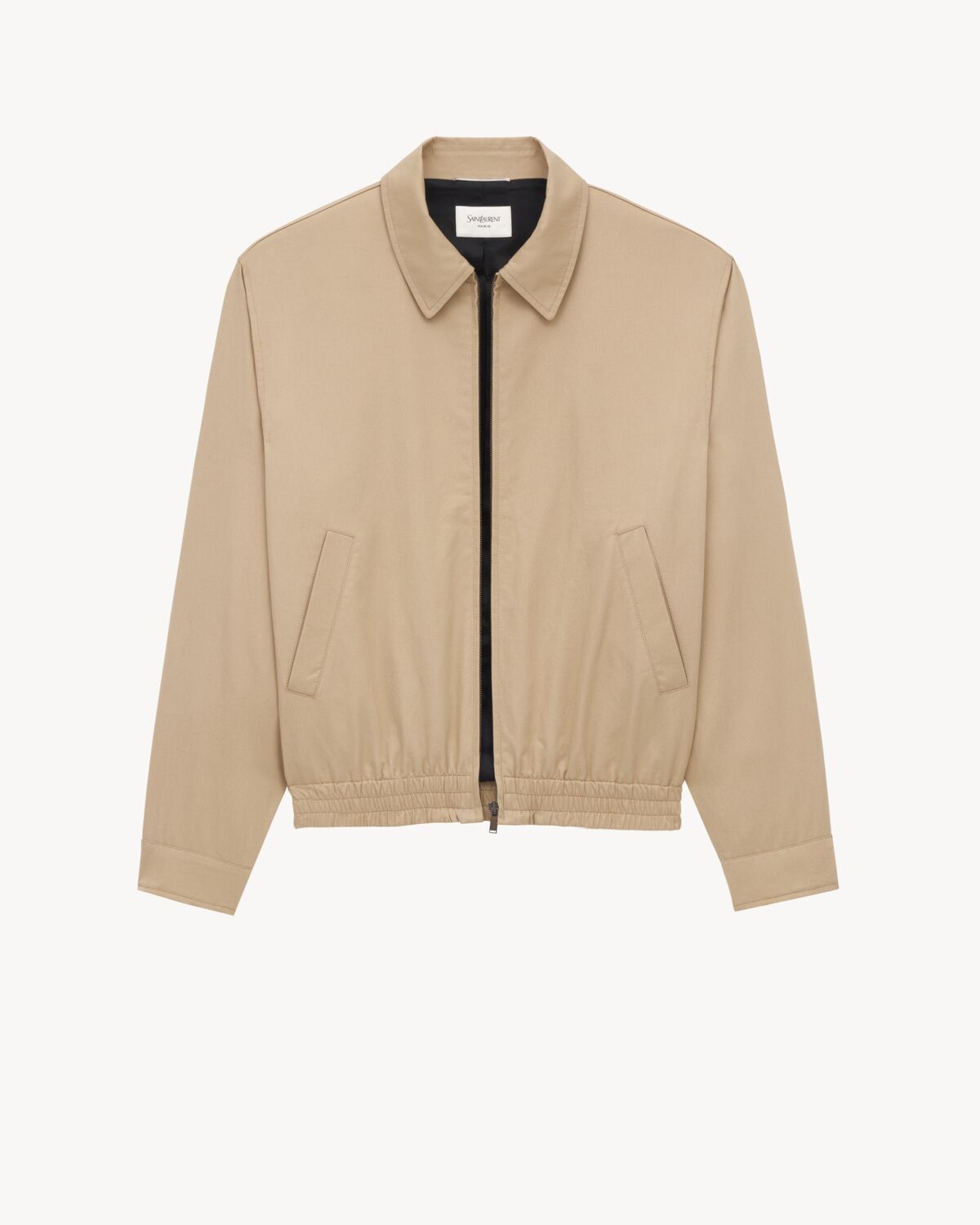 Saint Laurent Short Jacket In Cotton Serge In Neutral