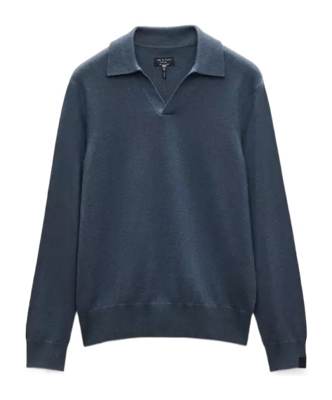 Rag & Bone Long Sleeve Polo Shirt In Multi