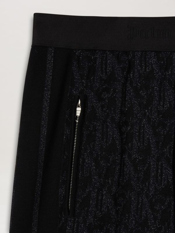 Palm Angels Monogram-jacquard Side Stripe Detailed Trousers In Black