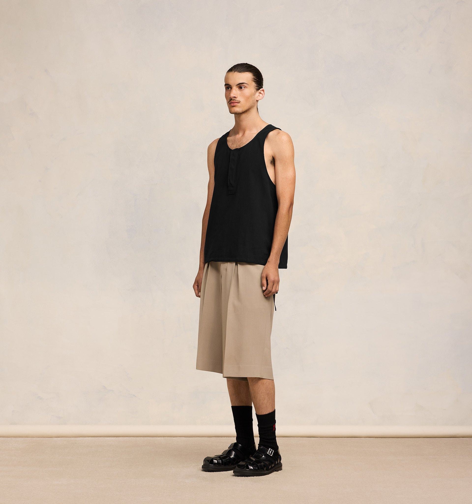 Ami Alexandre Mattiussi Ami Drawstring Sleeveless Tank Top In Black