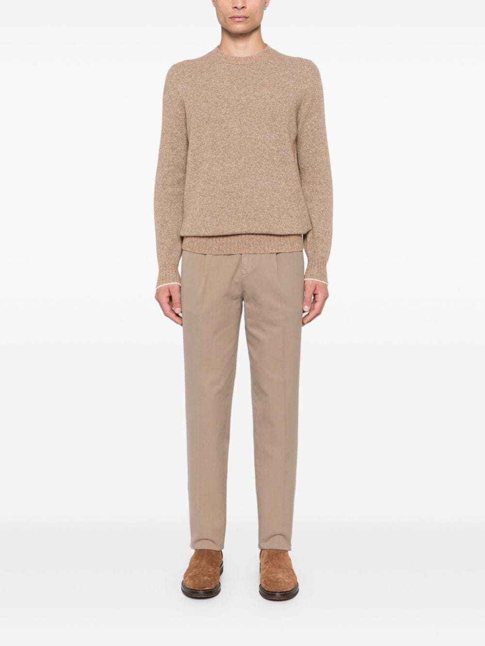 Brunello Cucinelli Chino Trousers In Cotton Twill Weave In Nude