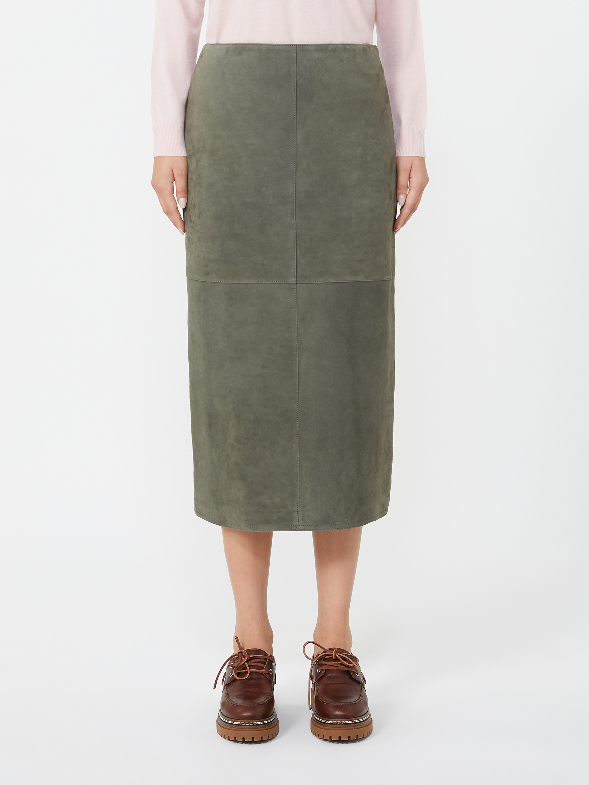 Weekend Max Mara Slit Skirt In Brown