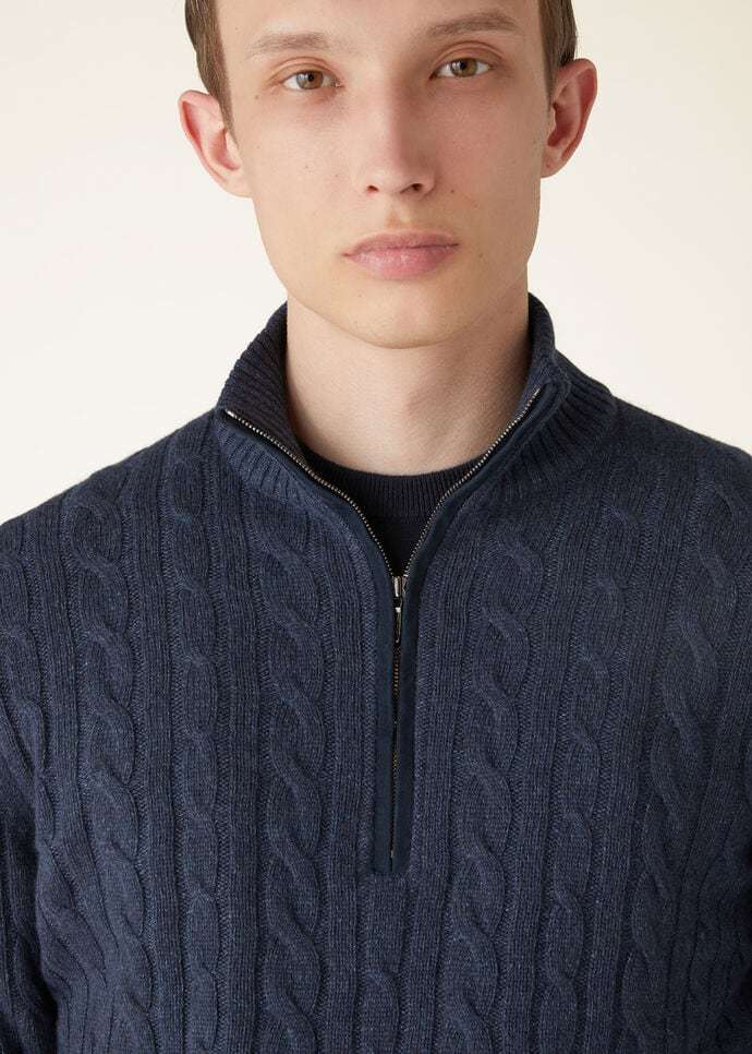 Loro Piana Cashmere Cable Knit Sweater In Black