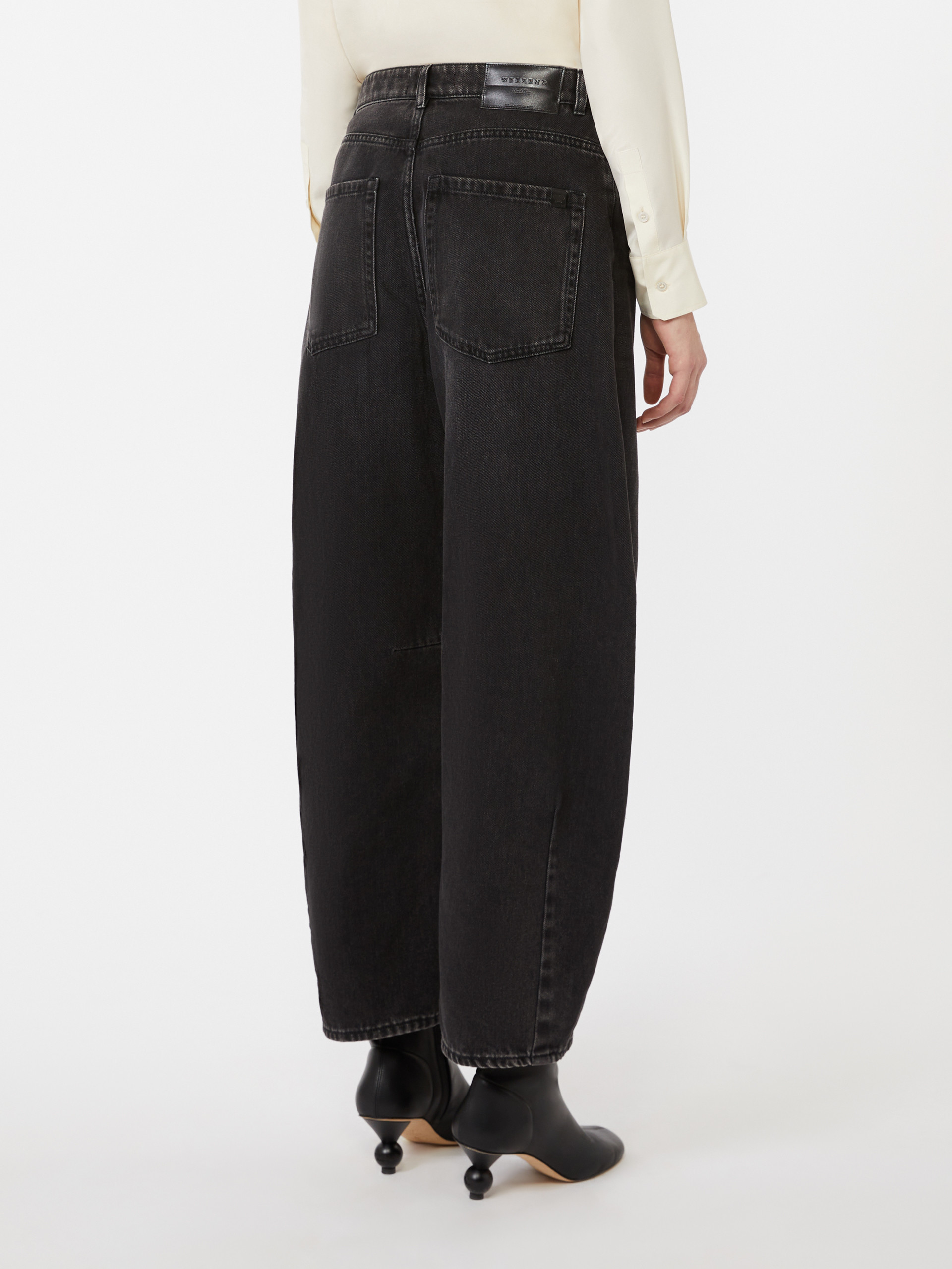 Weekend Max Mara Cotton Denim Barrel Jeans In Black