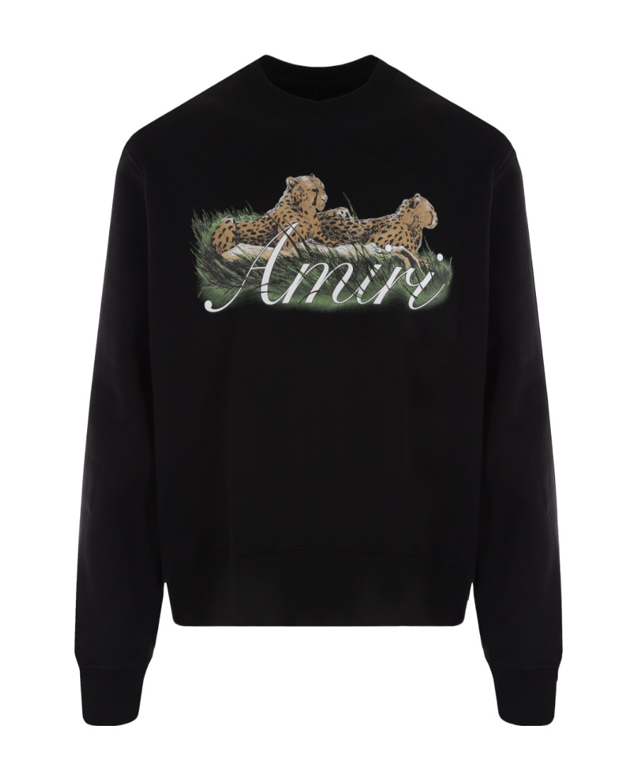 Amiri Cheetah Logo-print Sweatshirt In Black