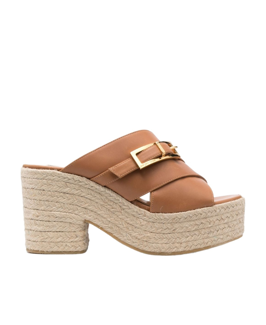 Sergio Rossi Nora 90mm Leather Crossover Strap Mules In Nude