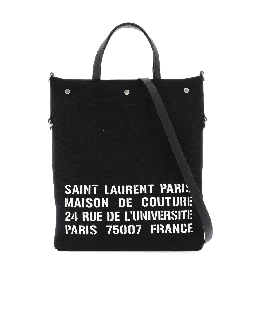 Saint Laurent Printed Letter Shoulder Bag In Black