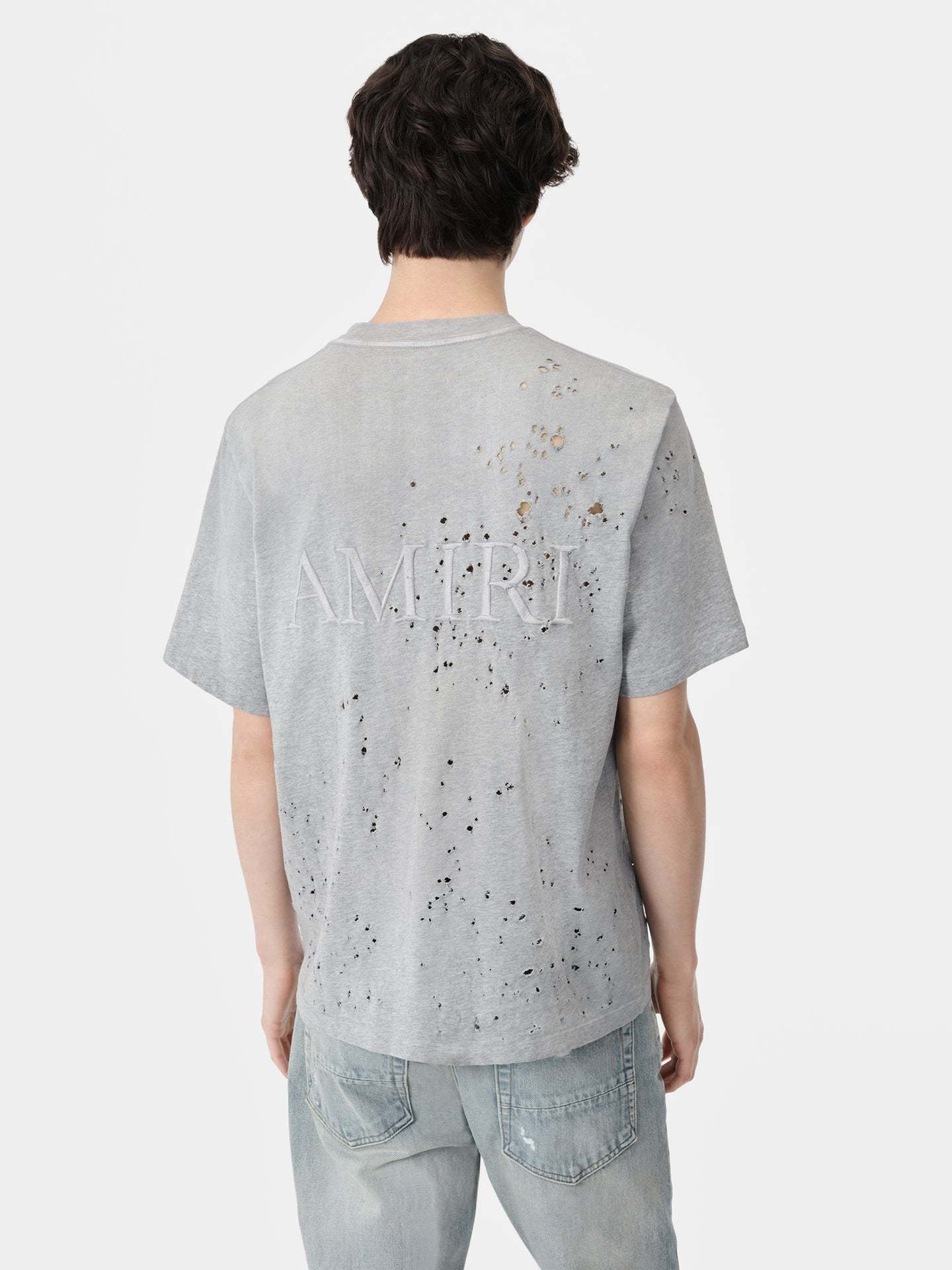 Amiri Man T-shirt Grey Size L Cotton In Gray