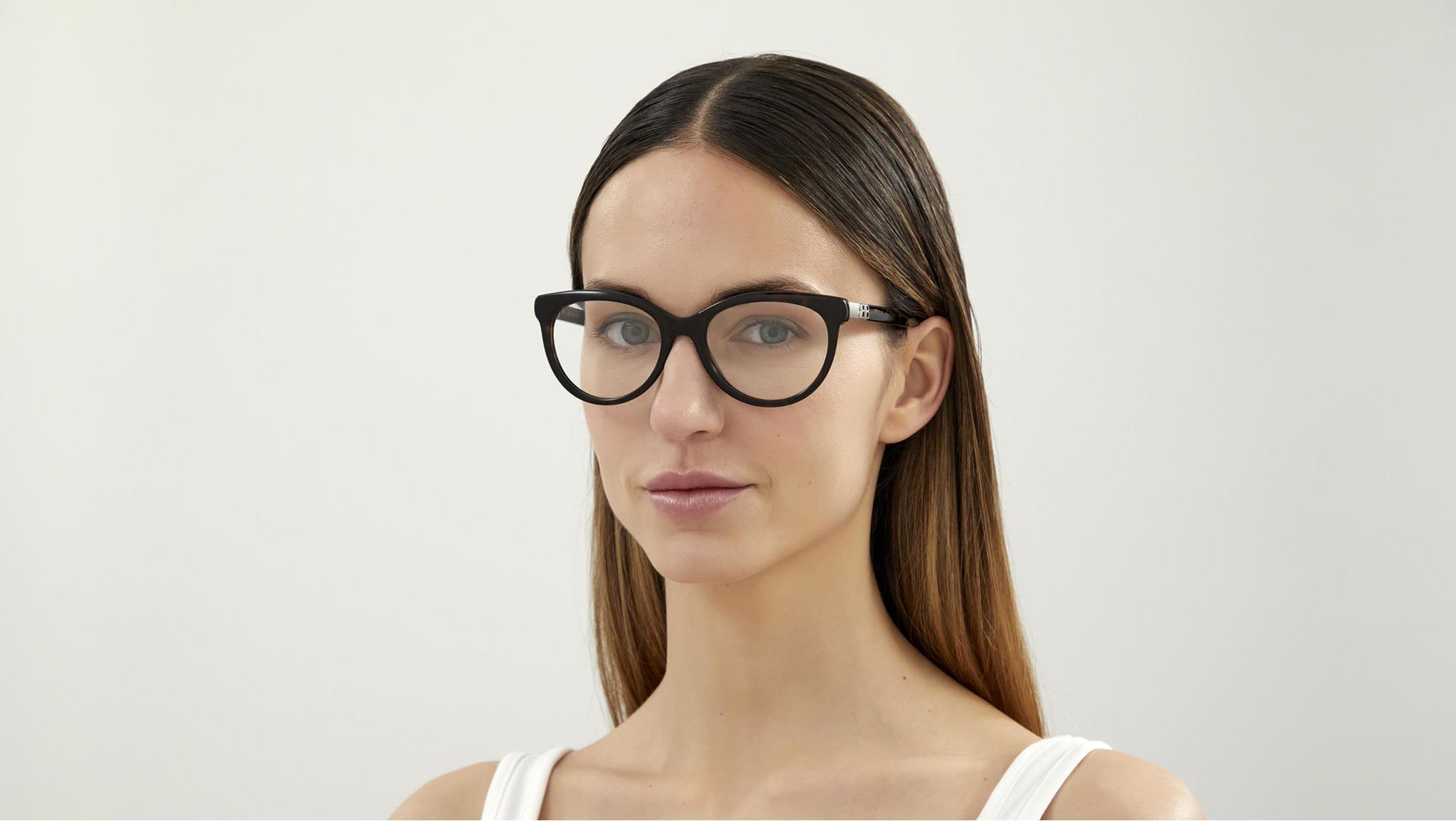 Balenciaga Double B Logo Tortoiseshell Round-framed Glasses In Brown