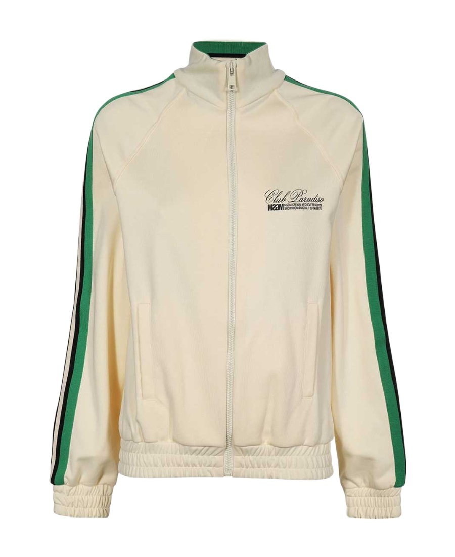 Msgm Long-sleeved Casual Jacket In Nude