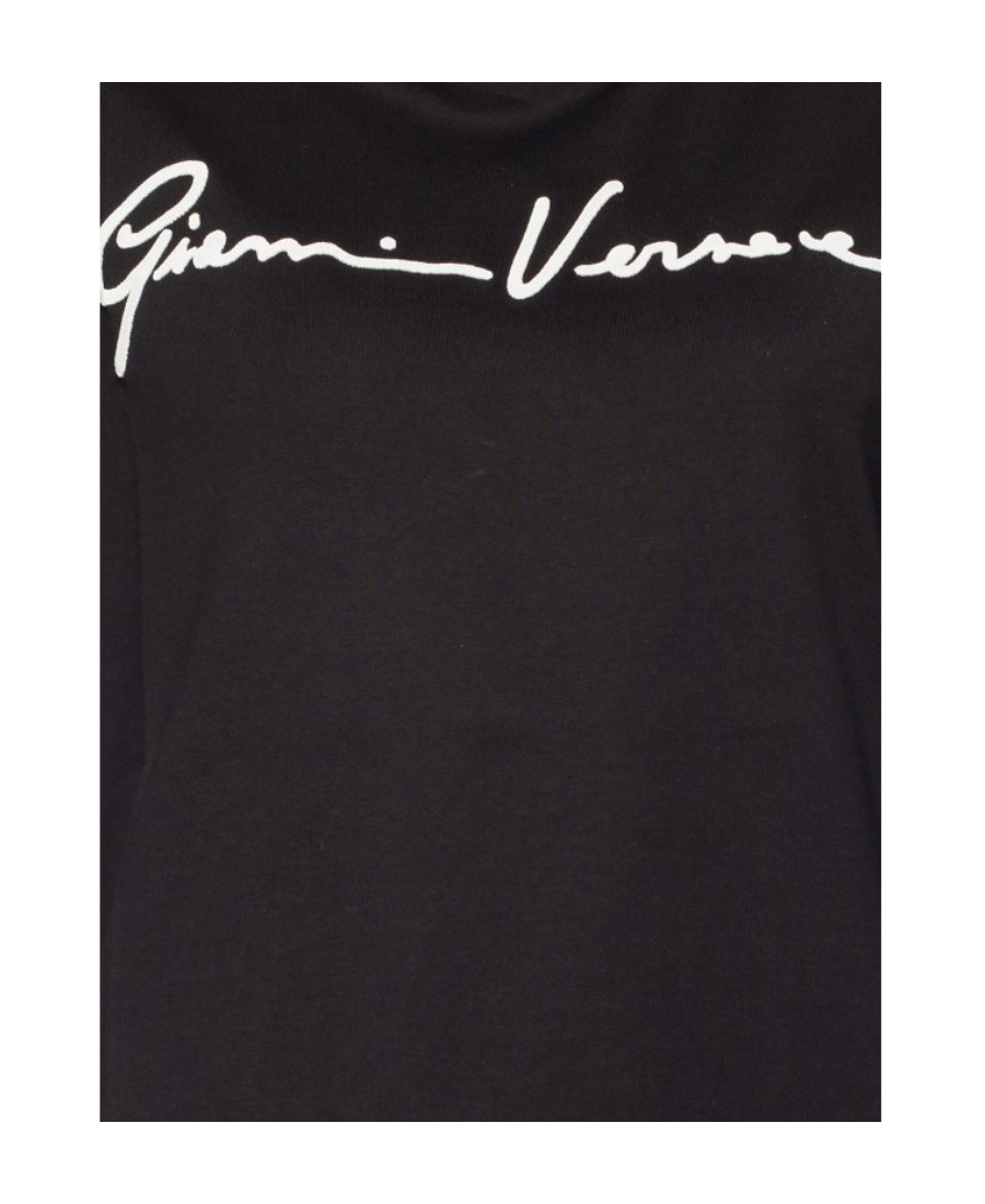 Versace Embroidered Logo T-shirt In Black