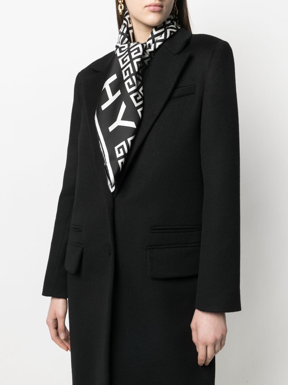 Shop Givenchy 4g Scarf In Silk In Gray