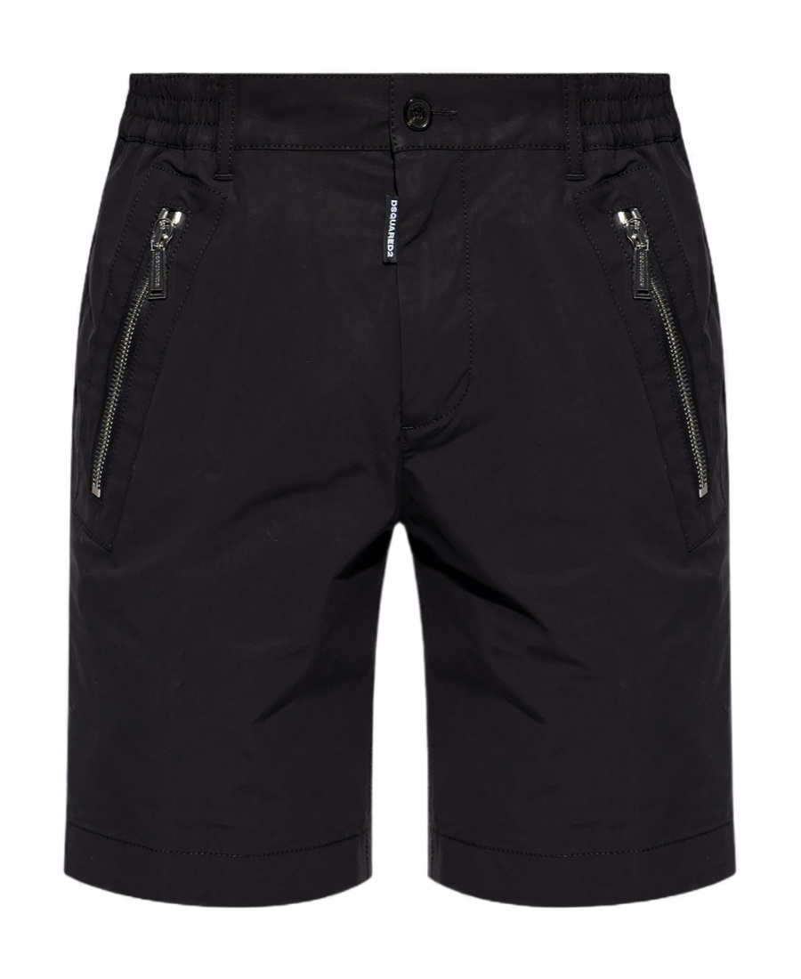 Dsquared2 Icon-print Cotton Shorts In Black