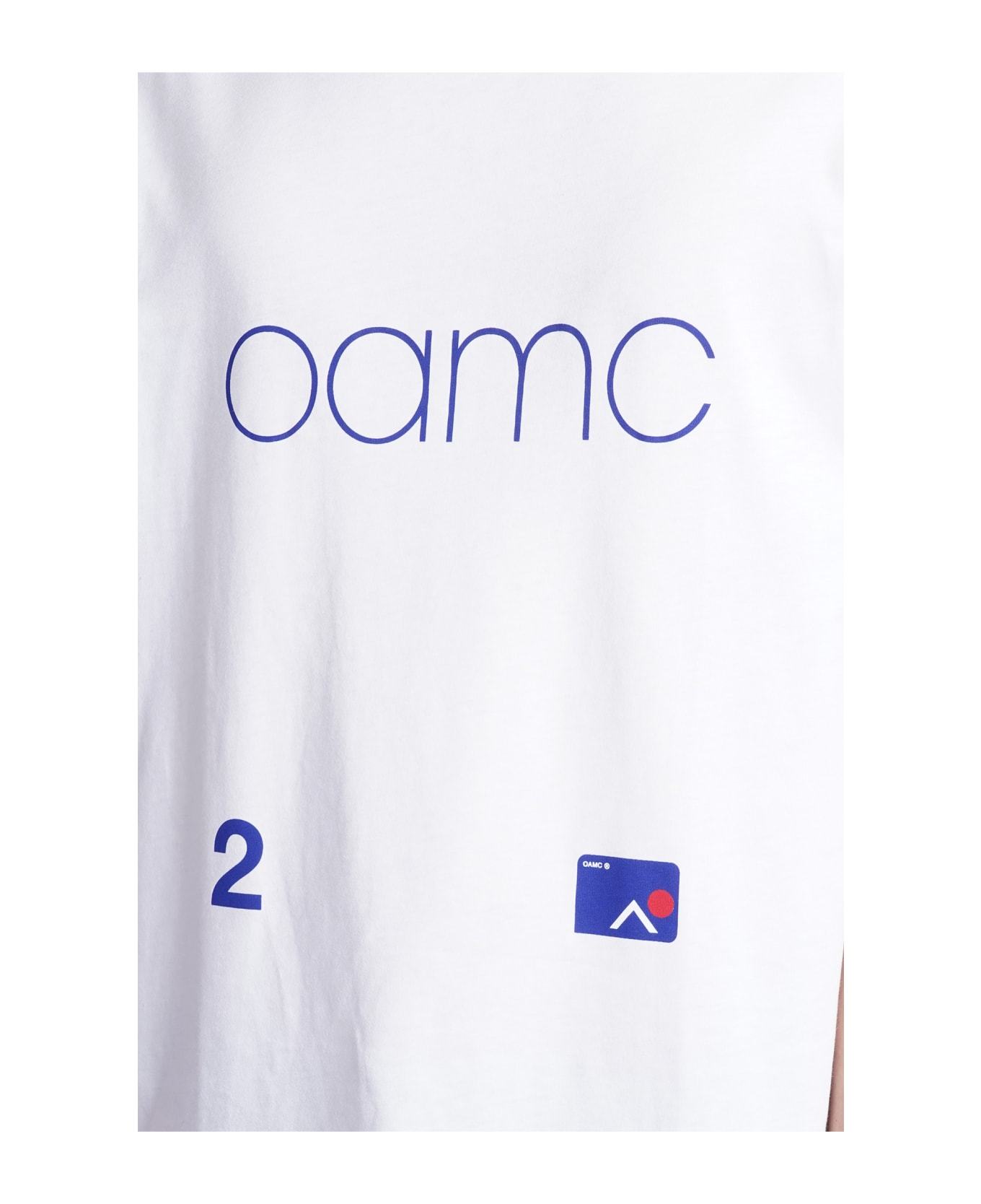 Oamc Logo Print Cotton T-shirt In White