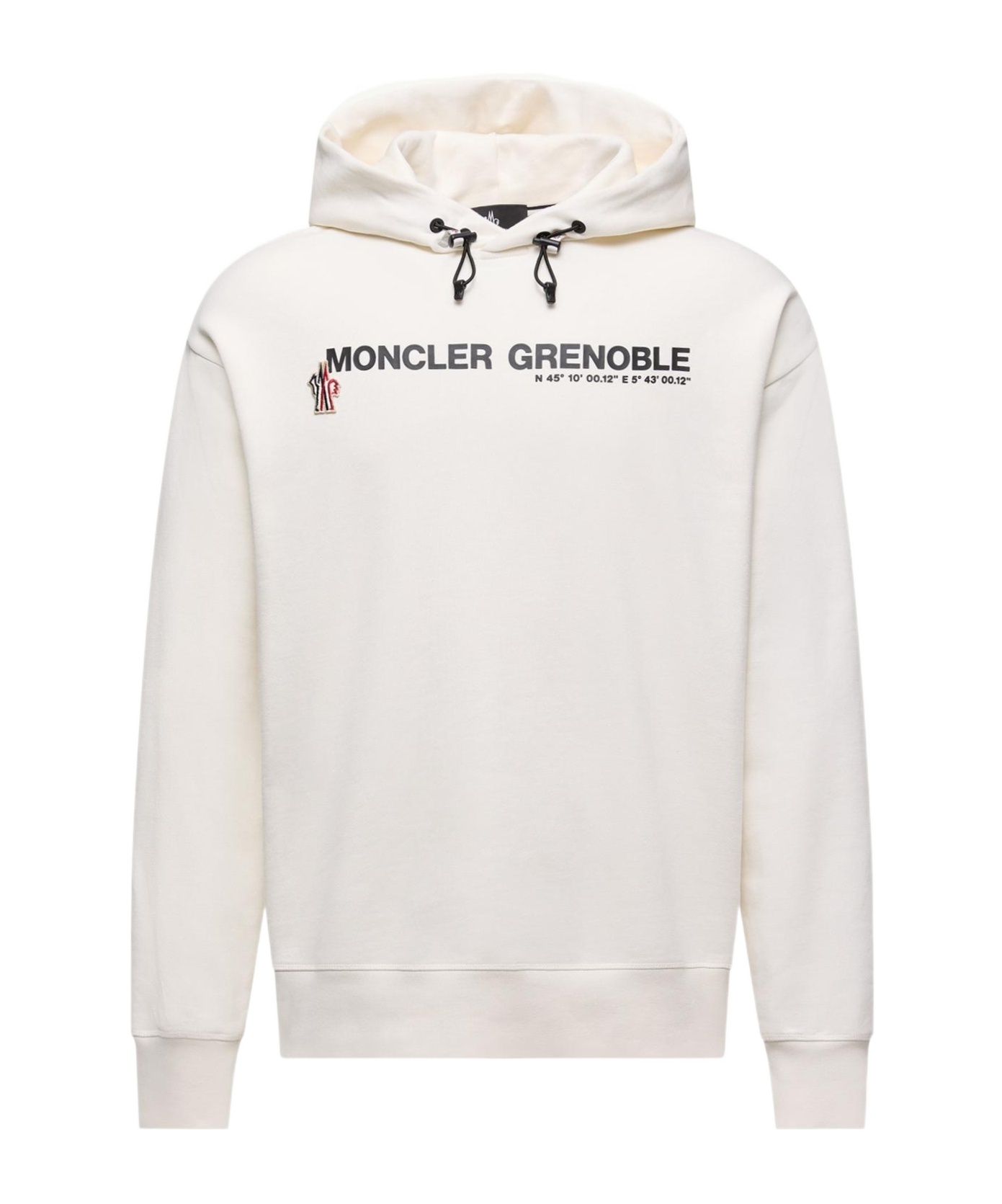 Moncler Grenoble Logoed Cotton Hooded Sweatshirt In White