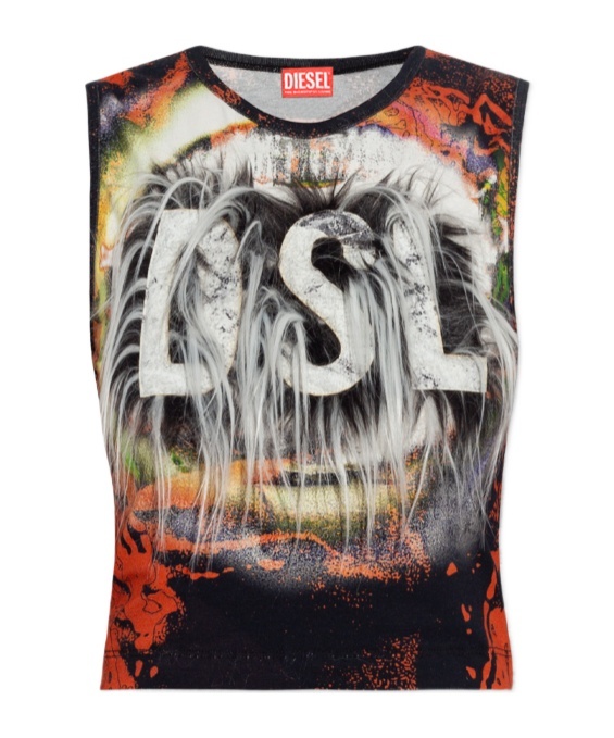 Diesel Graphic-print Tank Top In Black