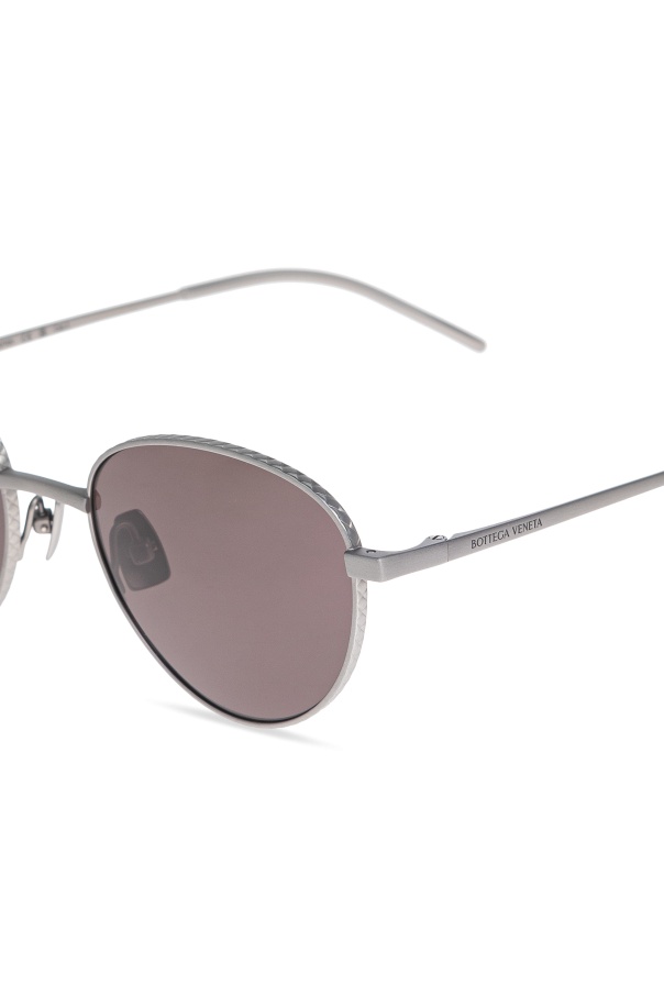 Bottega Veneta Full Frame Sunglasses In Gold