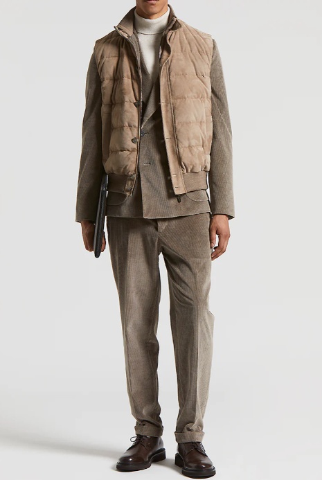 Peserico Down Vest In Brown