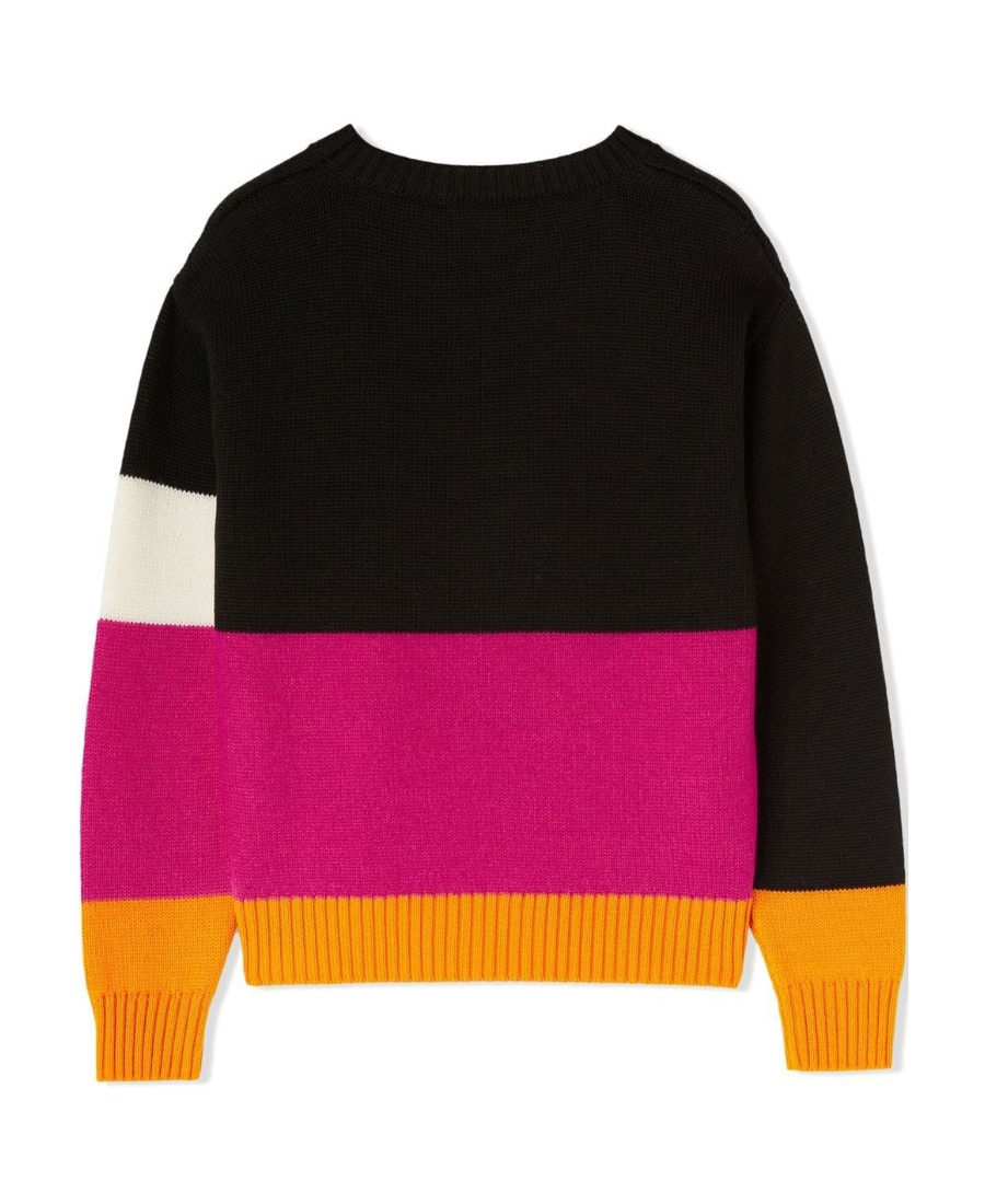 Shop Off-white Colour-block Crew Neck Jumper In Black