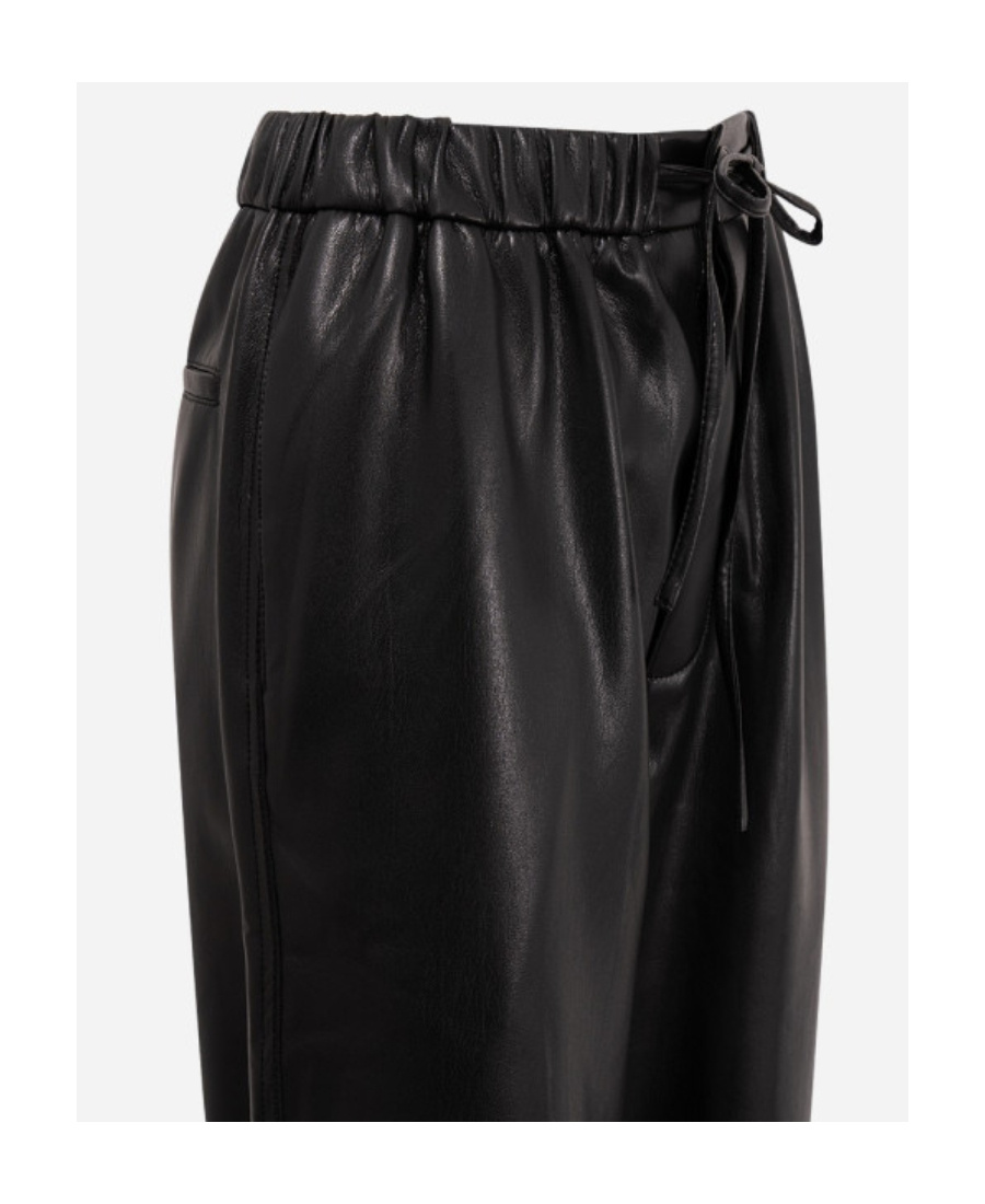Nanushka Leather-look Straight-leg Trousers In Black