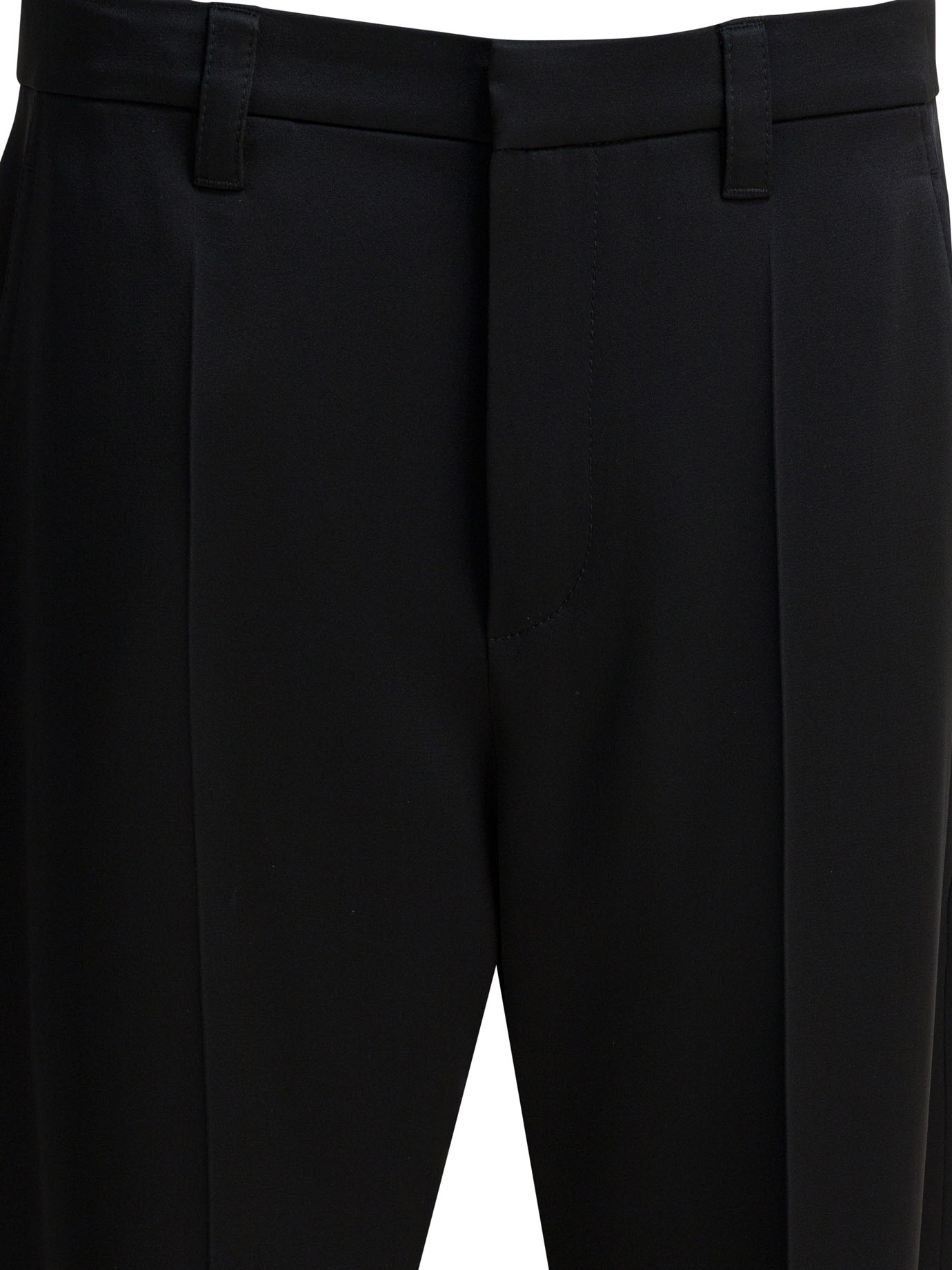 Brunello Cucinelli Wide-leg Trousers Back Pockets In Black