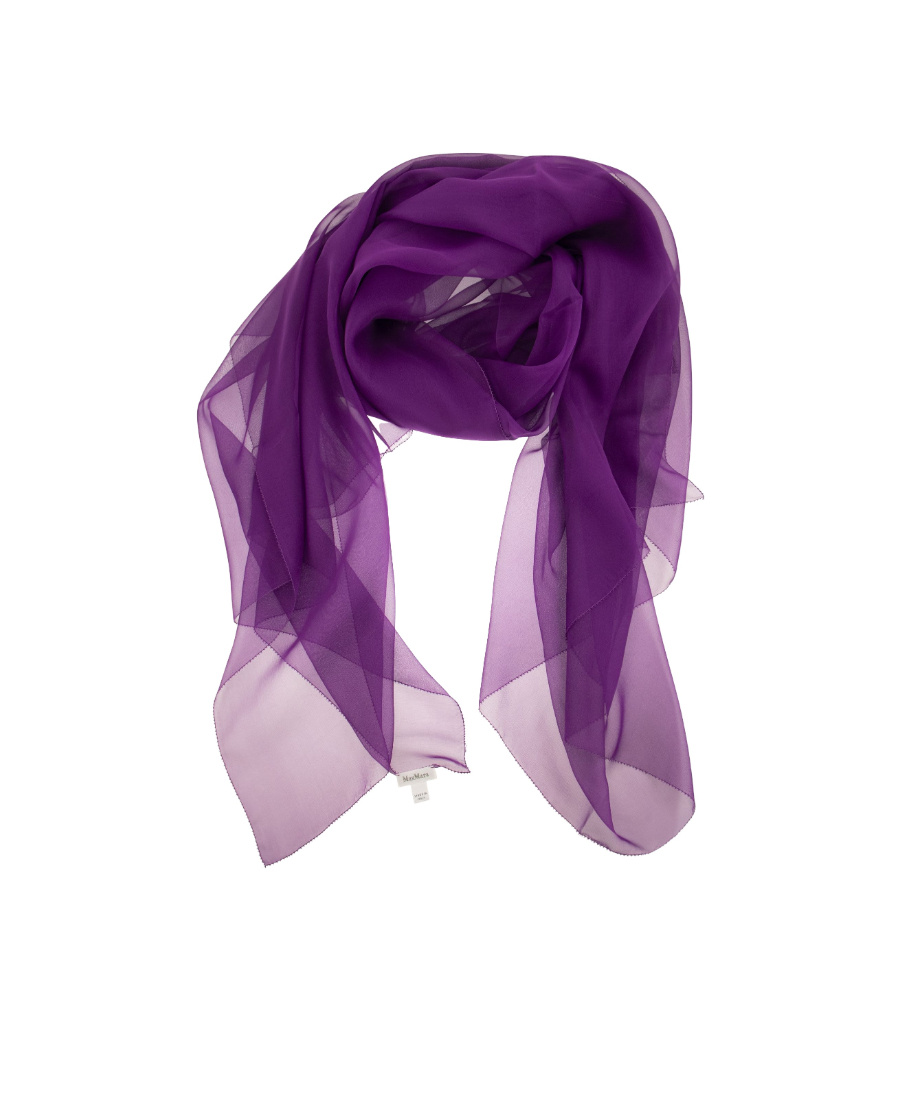Max Mara Finished Edge Silk Scarf In Purple