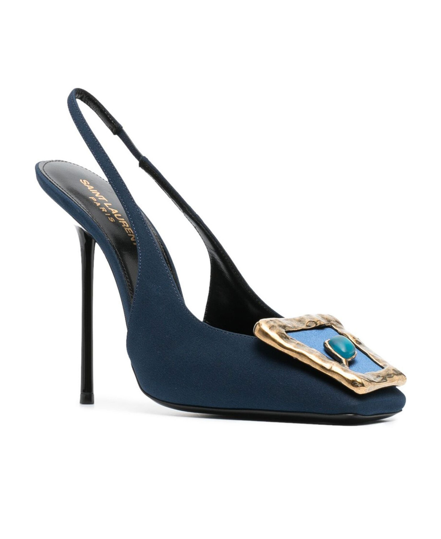 Saint Laurent Maxine 115mm Slingback Pumps In Blue